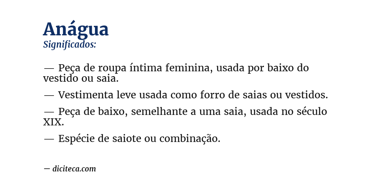 Significado de anágua