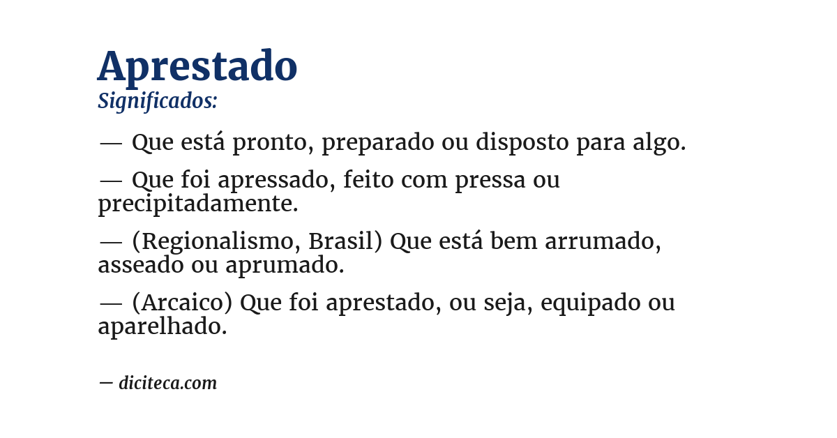 Significado de aprestado
