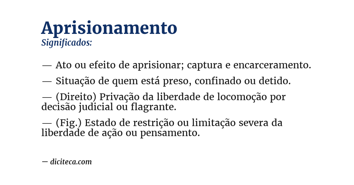 Significado de aprisionamento