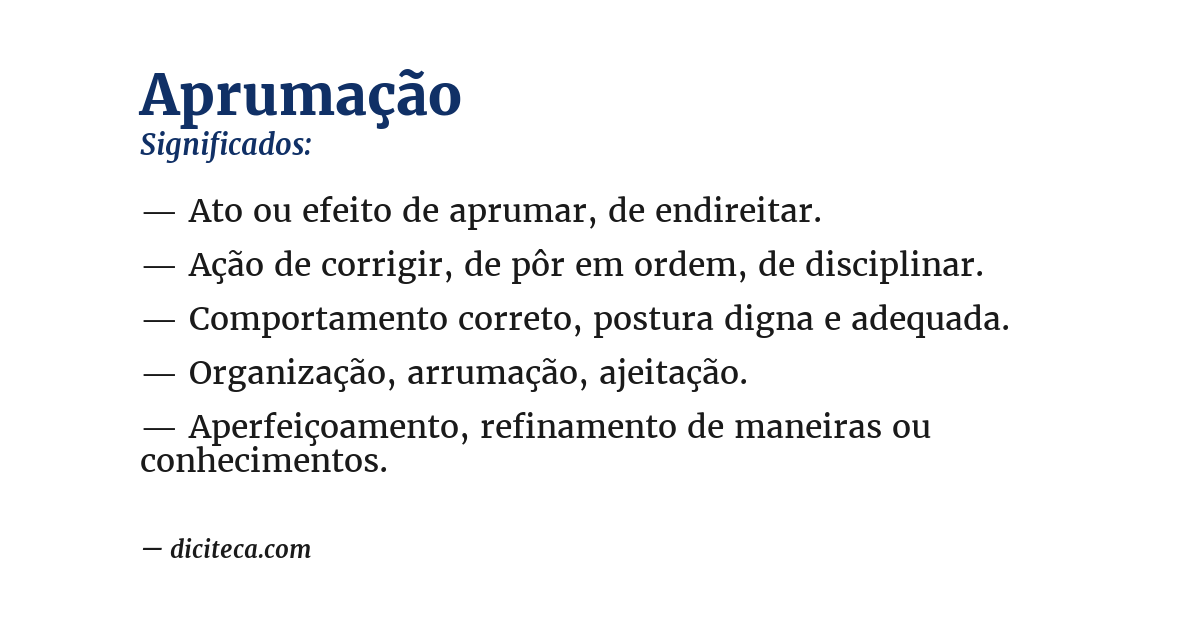 Significado de aprumação