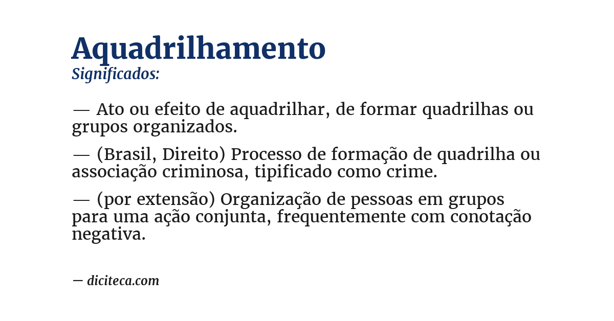 Significado de aquadrilhamento