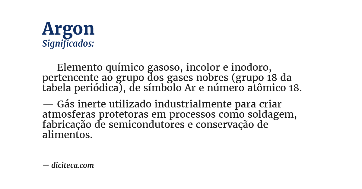 Significado de argon