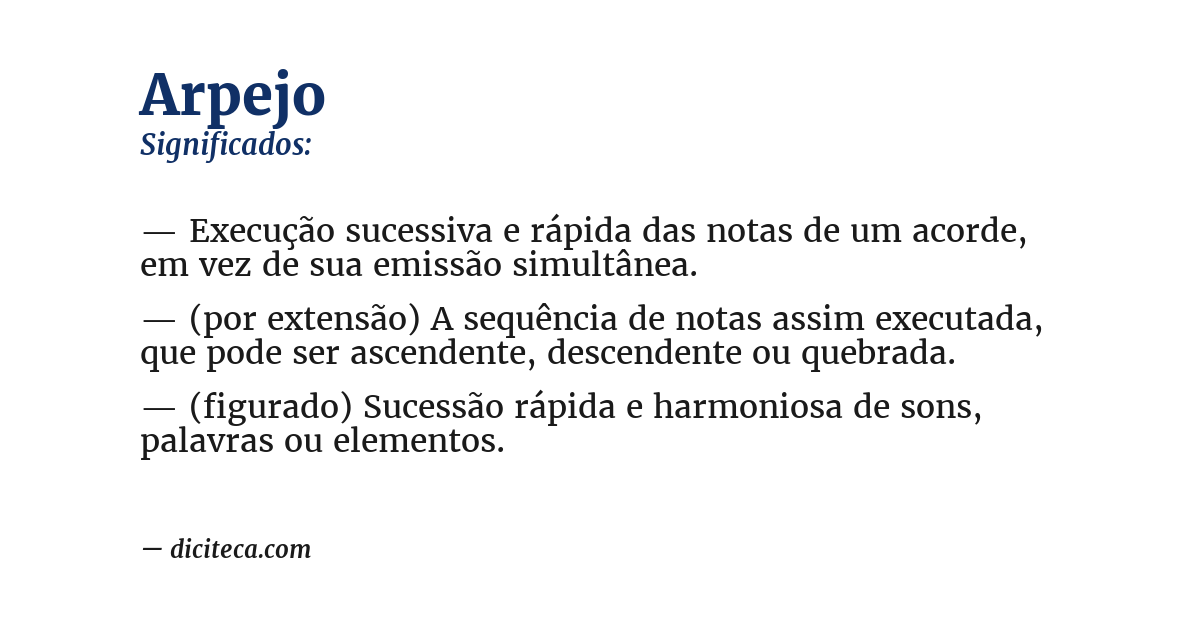 Significado de arpejo