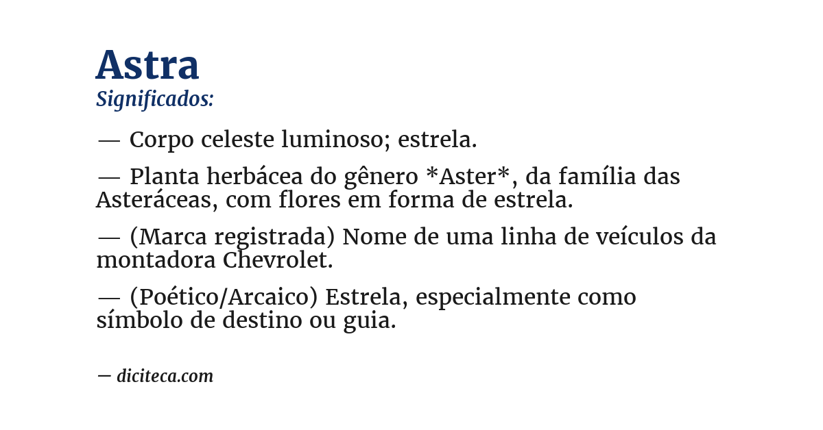 Significado de astra