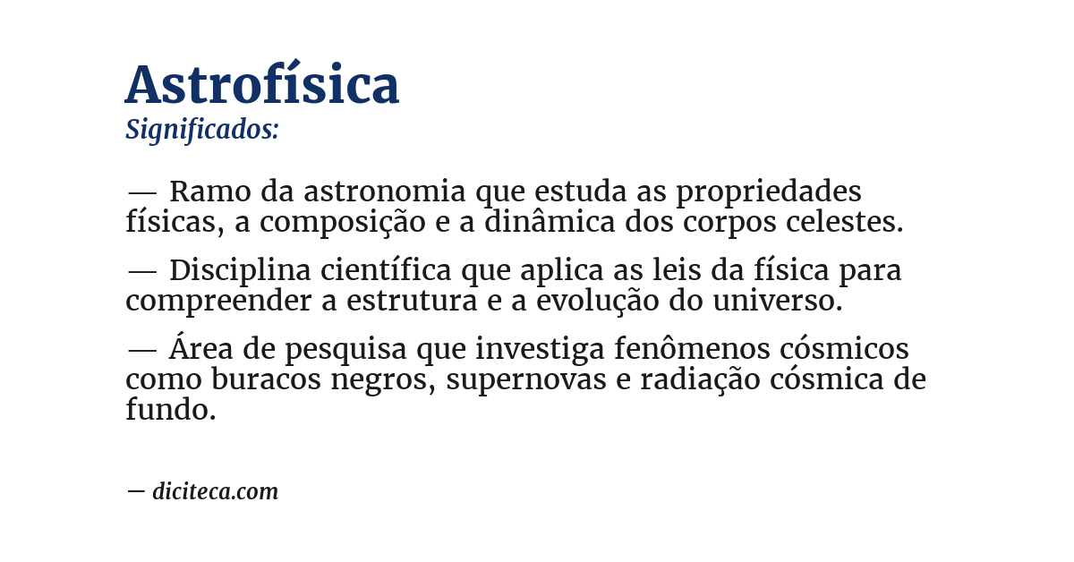 Significado de astrofísica