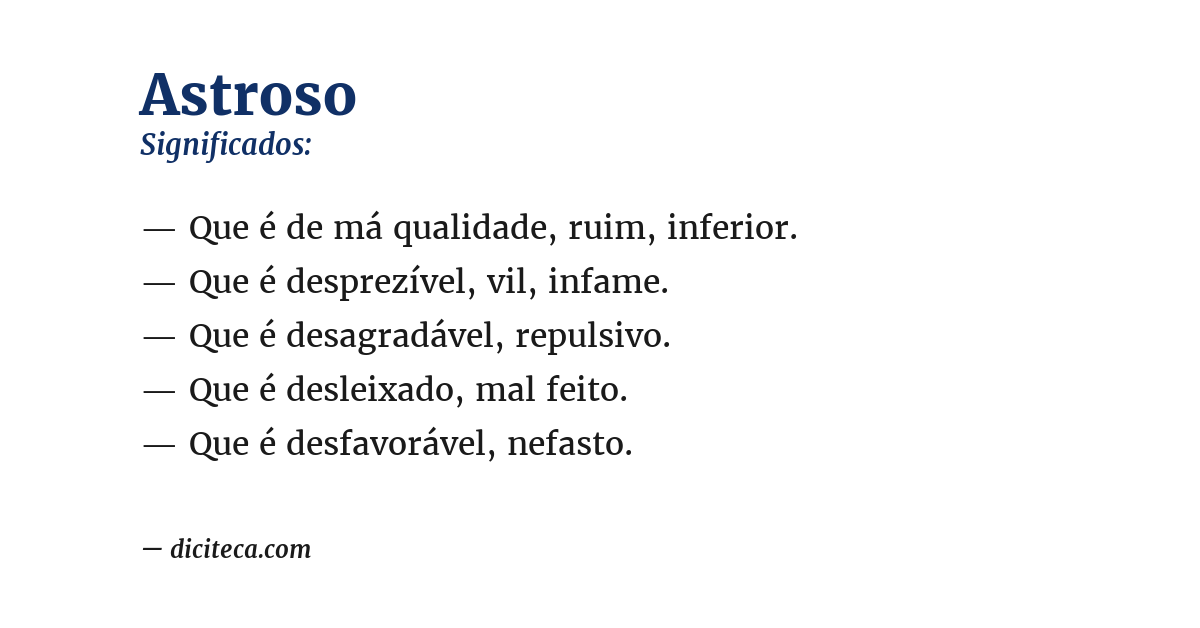Significado de astroso