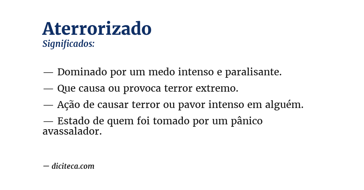 Significado de aterrorizado