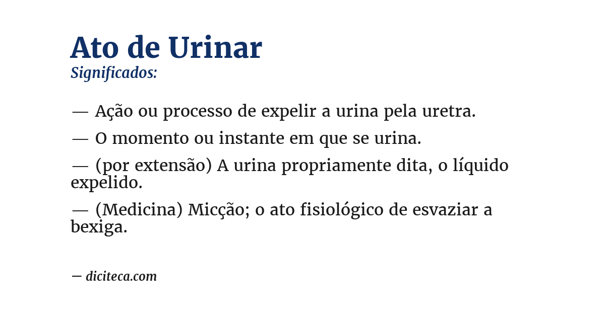 Significado de ato de urinar