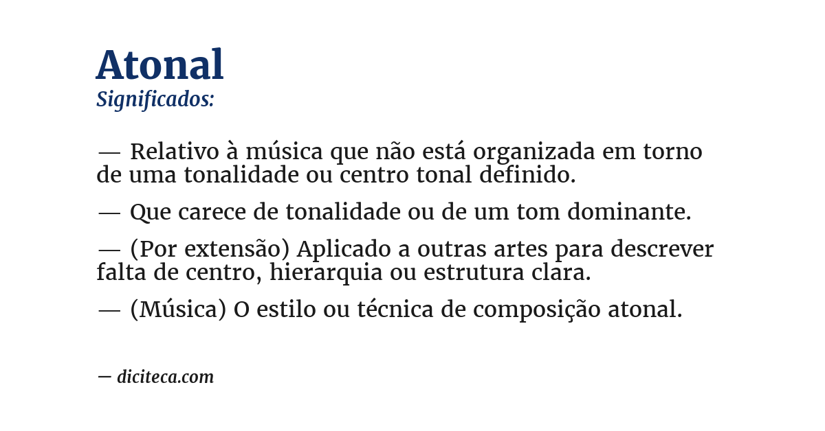 Significado de atonal