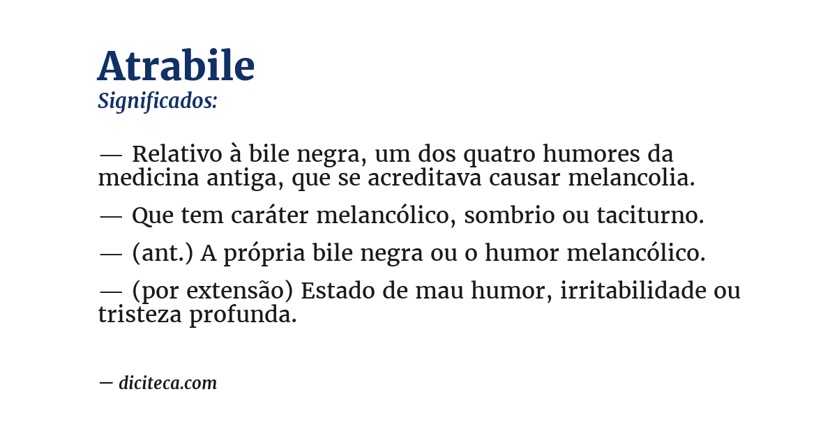 Significado de atrabile