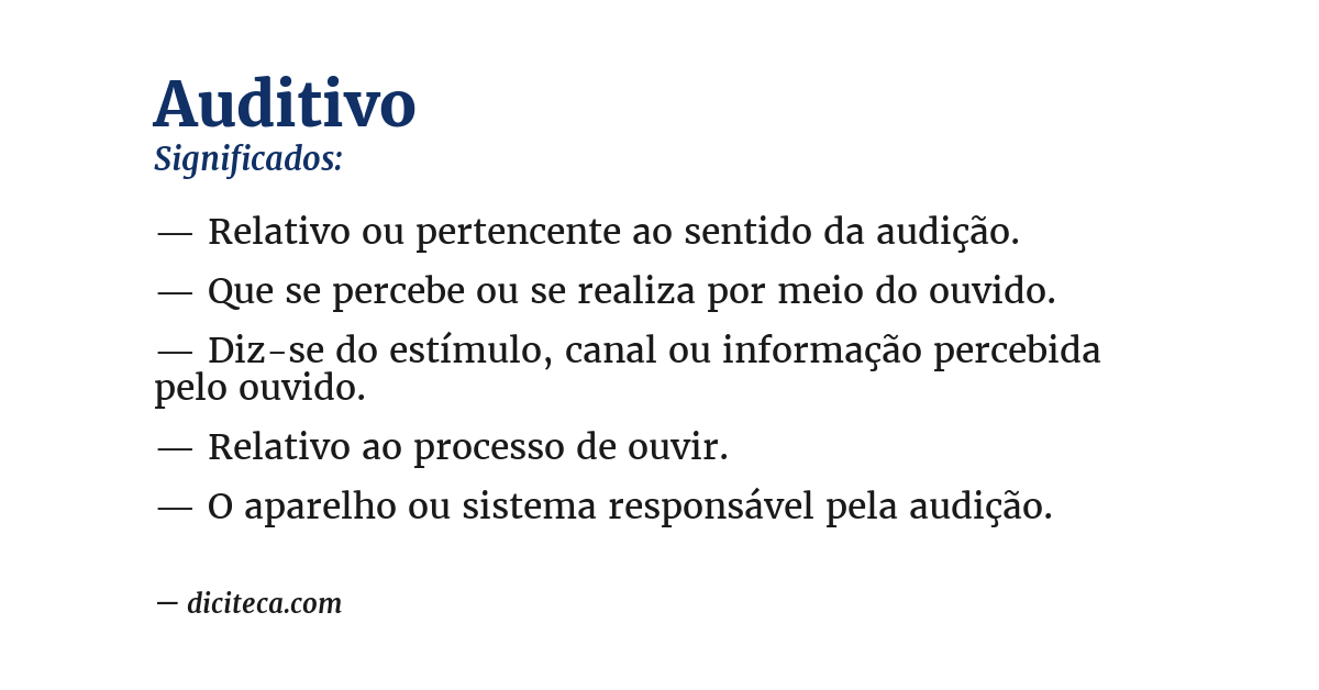 Significado de auditivo