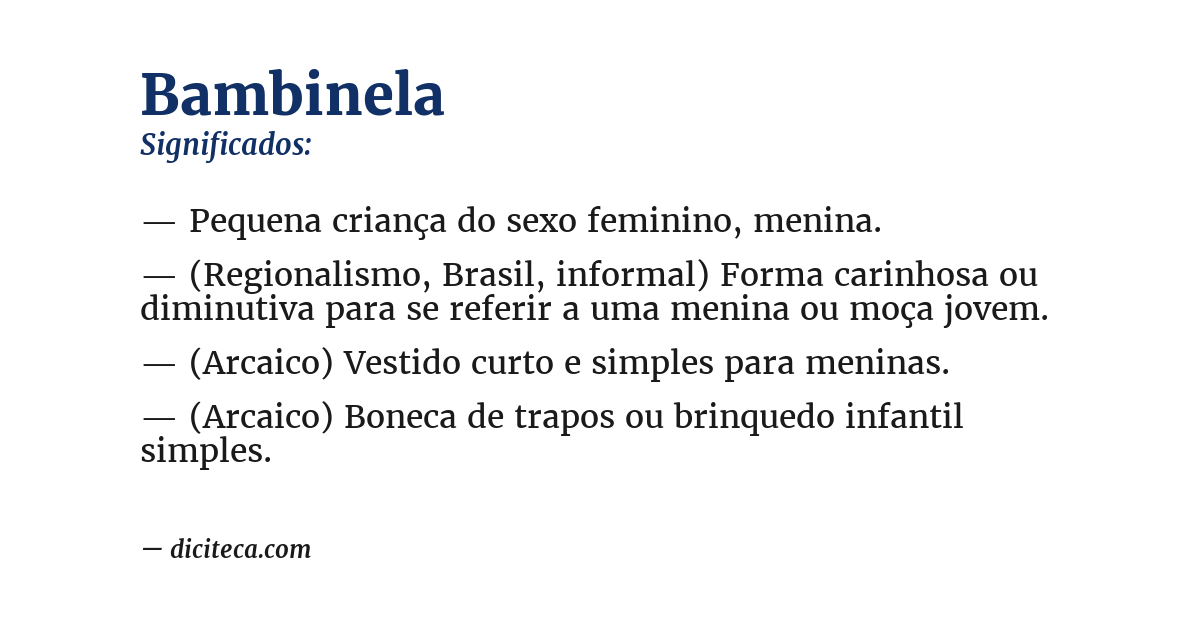 Significado de bambinela
