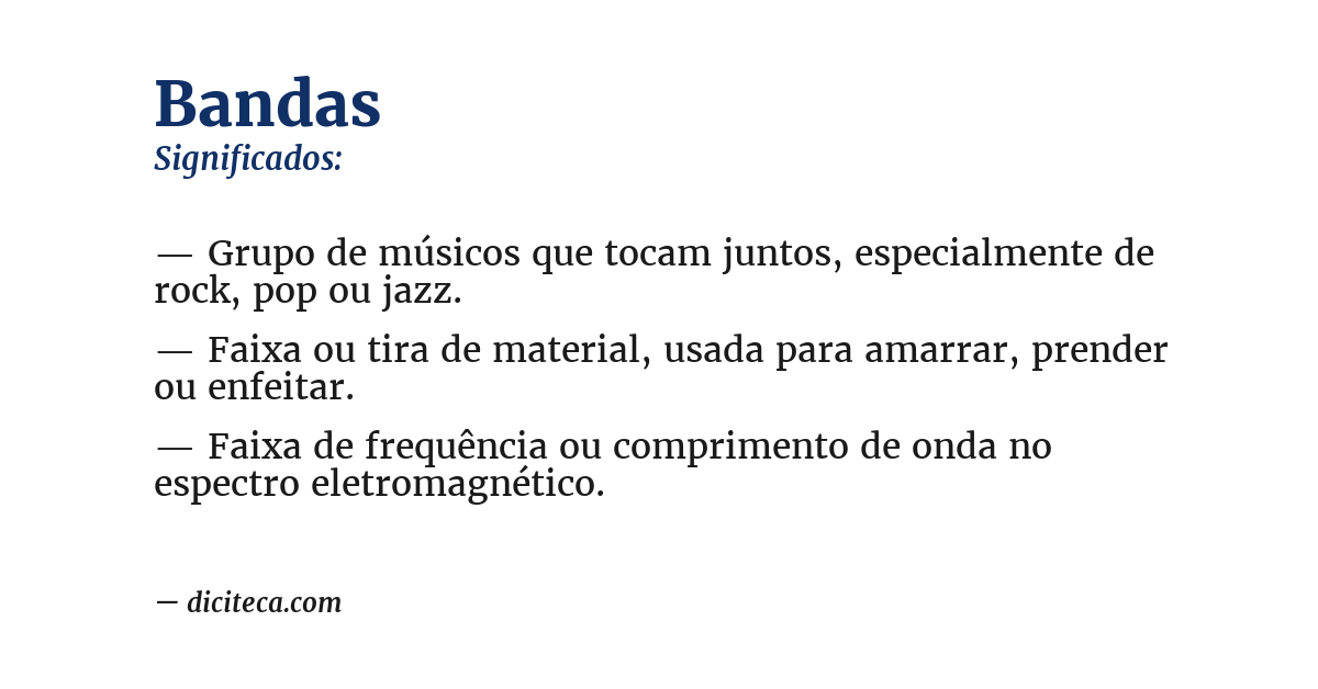 Significado de bandas