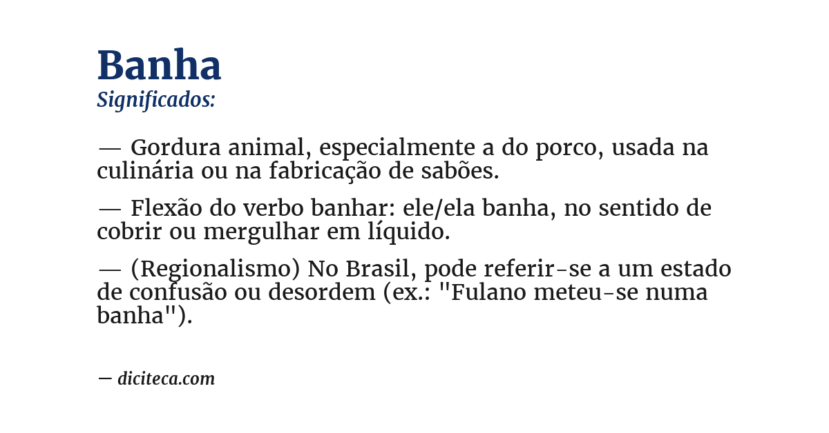 Significado de banha