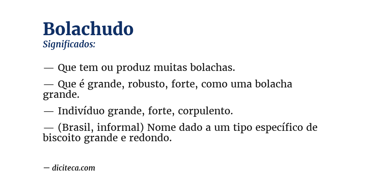 Significado de bolachudo