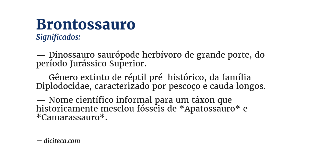 Significado de brontossauro