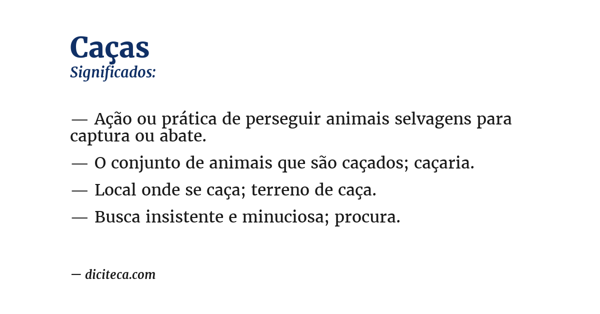 Significado de caças