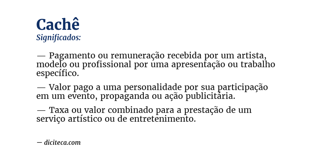 Significado de cachê