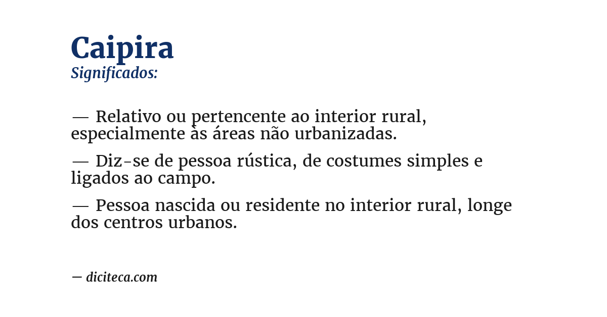 Significado de caipira