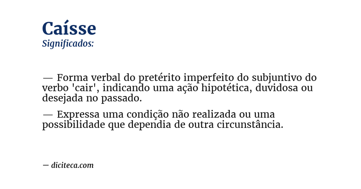 Significado de caísse