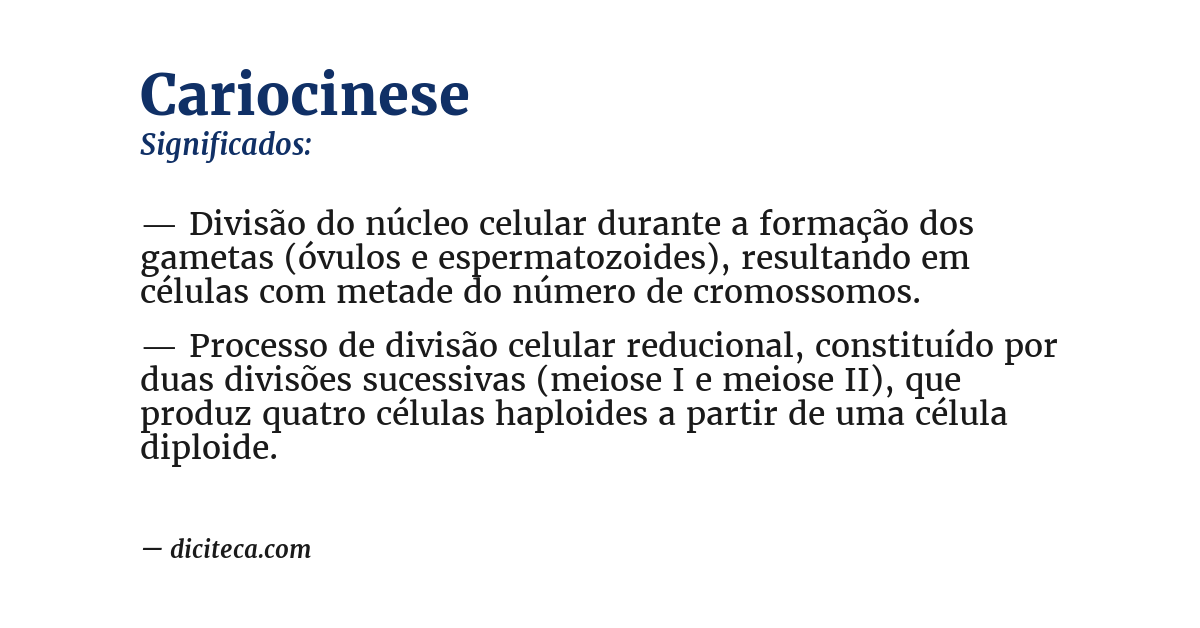 Significado de cariocinese