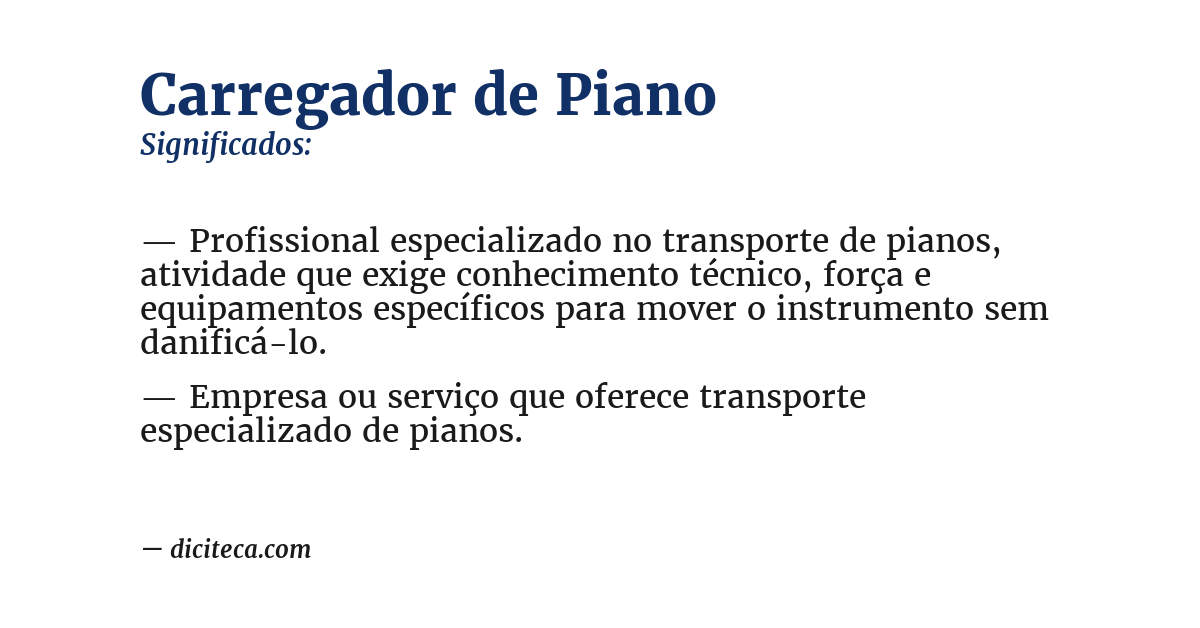 Significado de carregador de piano
