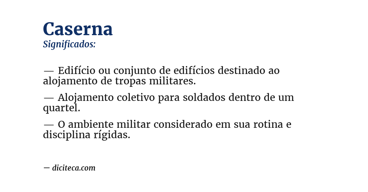Significado de caserna