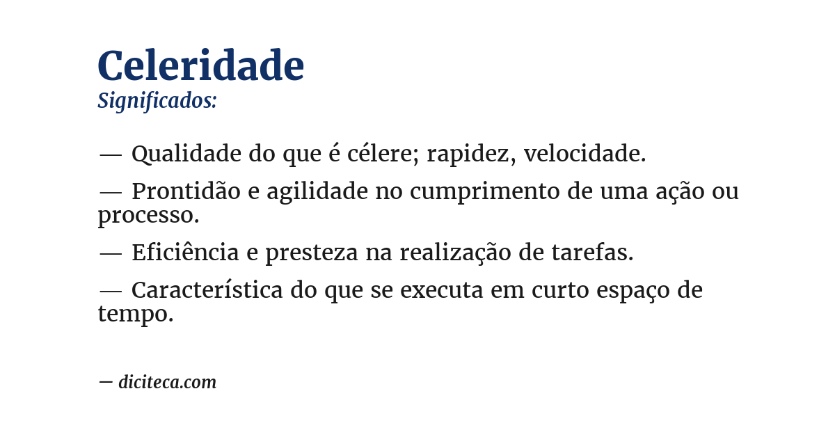 Significado de celeridade