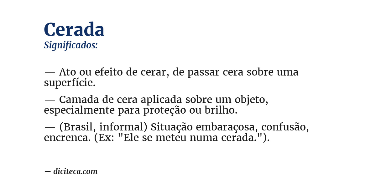 Significado de cerada