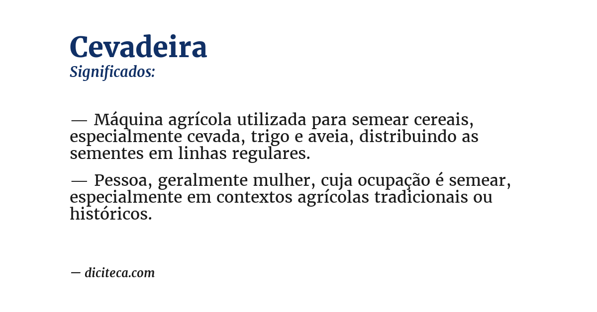 Significado de cevadeira