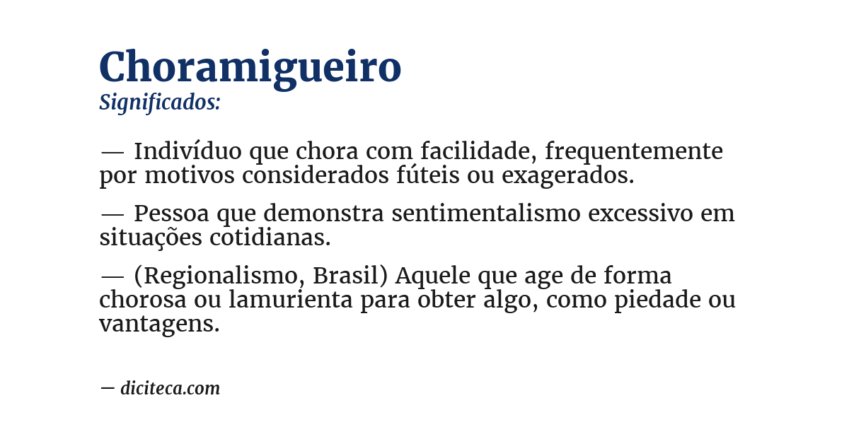 Significado de choramigueiro