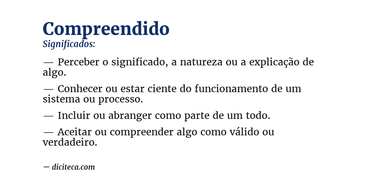 Significado de compreendido