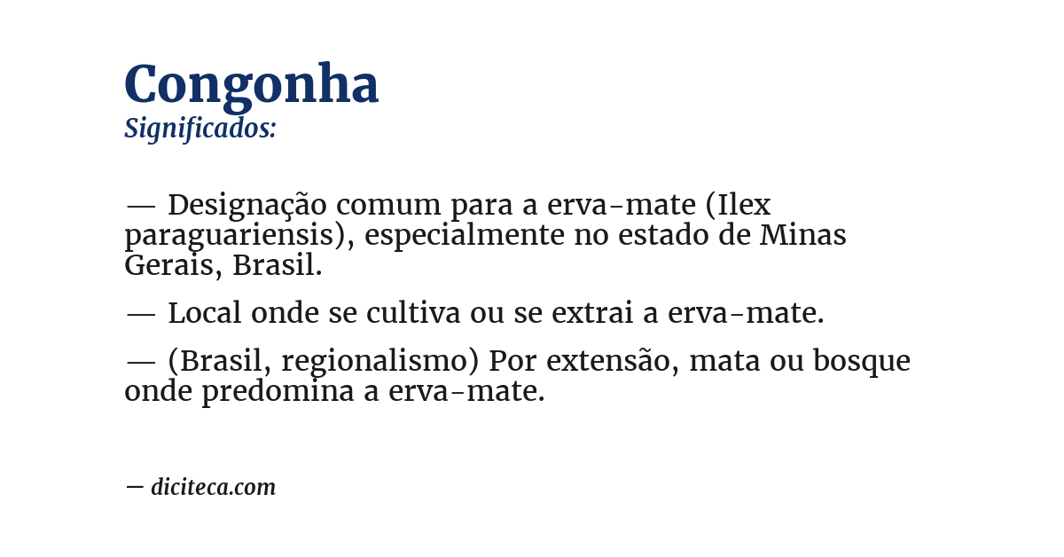 Significado de congonha