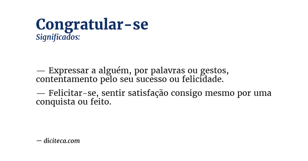 Significado de congratular-se