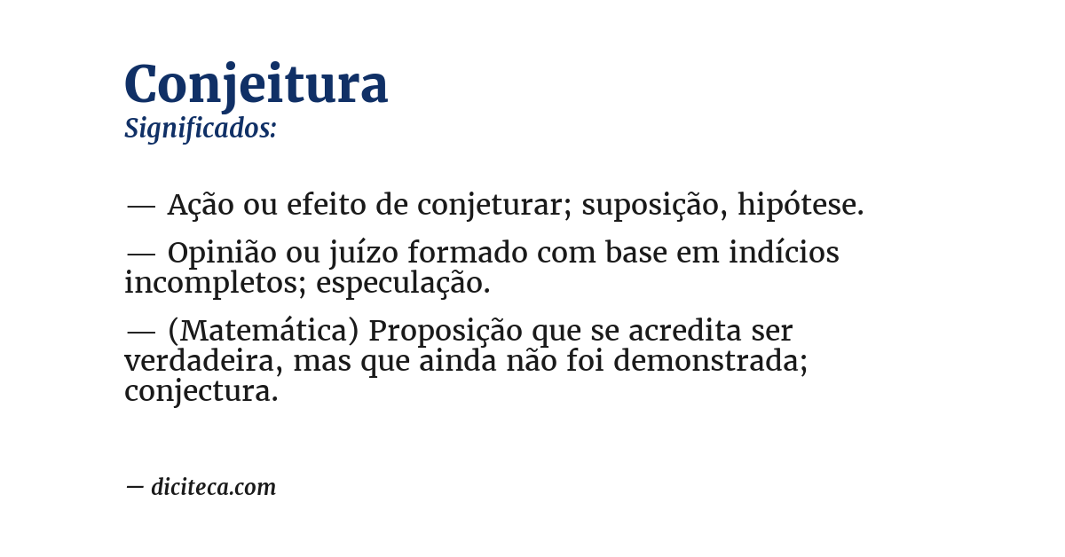 Significado de conjeitura