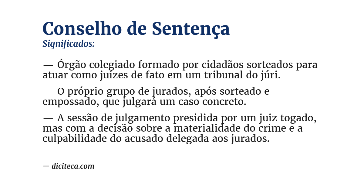 Significado de conselho de sentença