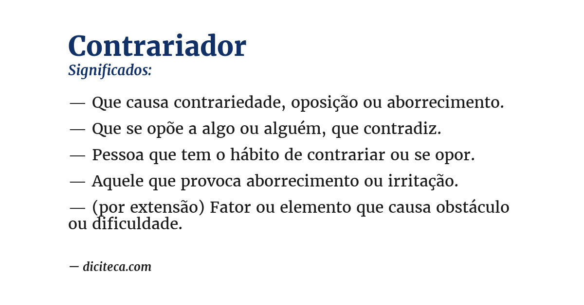 Significado de contrariador