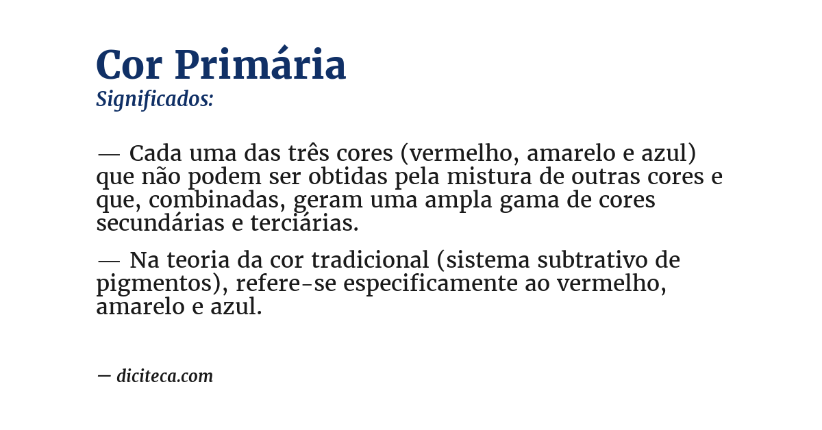 Significado de cor primária