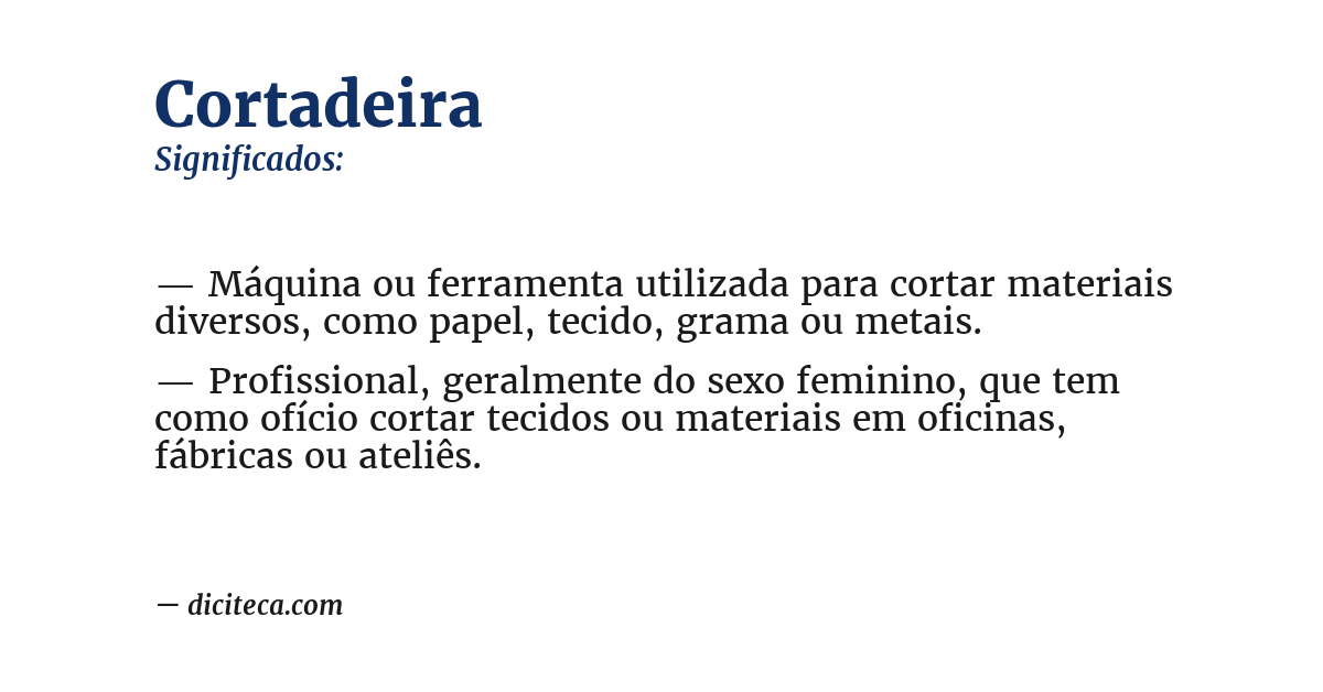 Significado de cortadeira