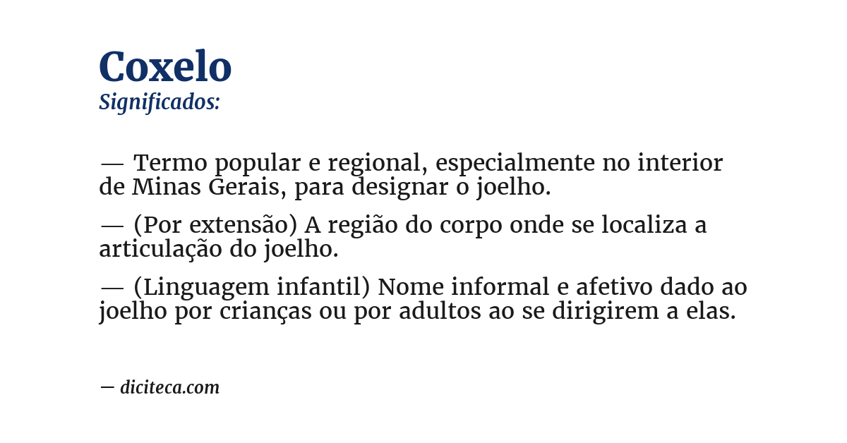 Significado de coxelo