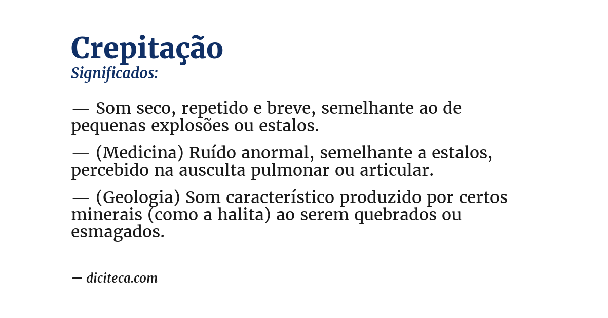 Significado de crepitação