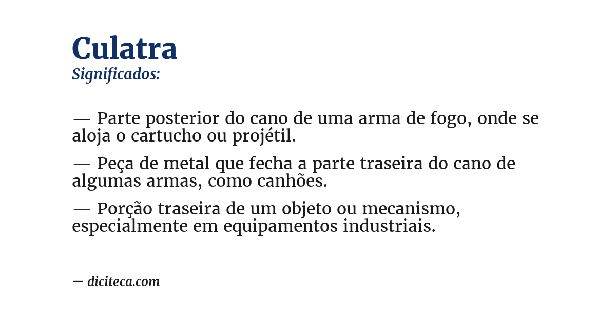 Significado de culatra