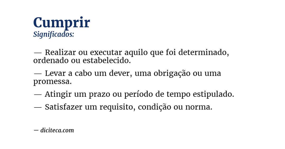 Significado de cumprir