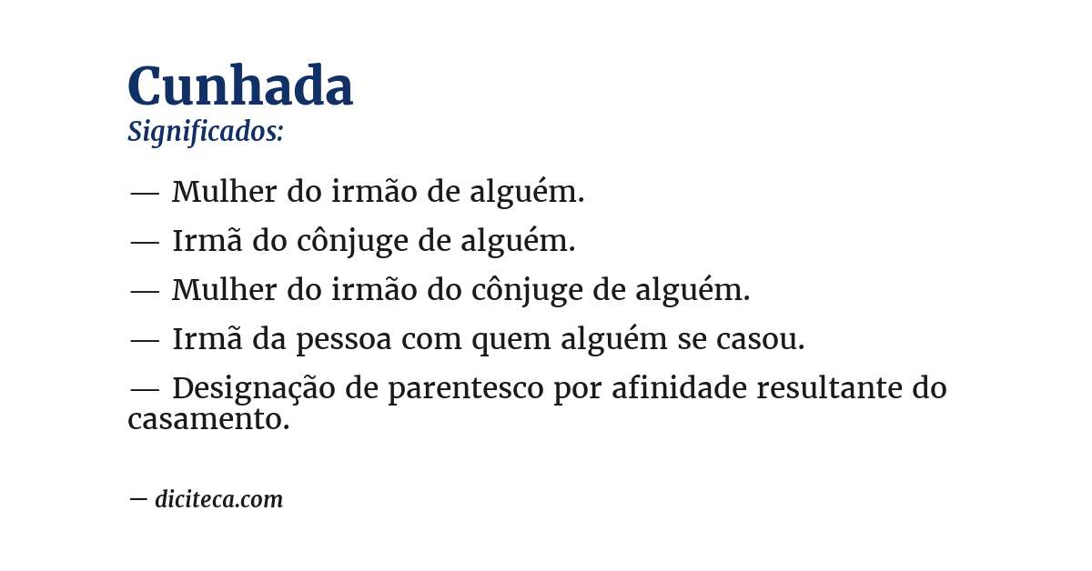 Significado de cunhada