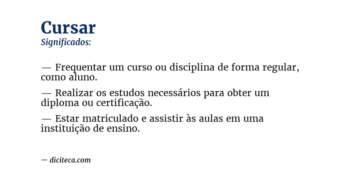 Significado de cursar