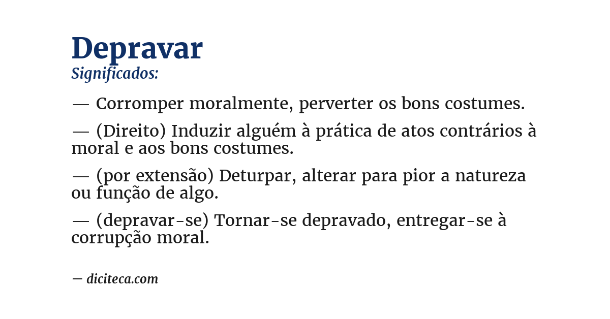 Significado de depravar