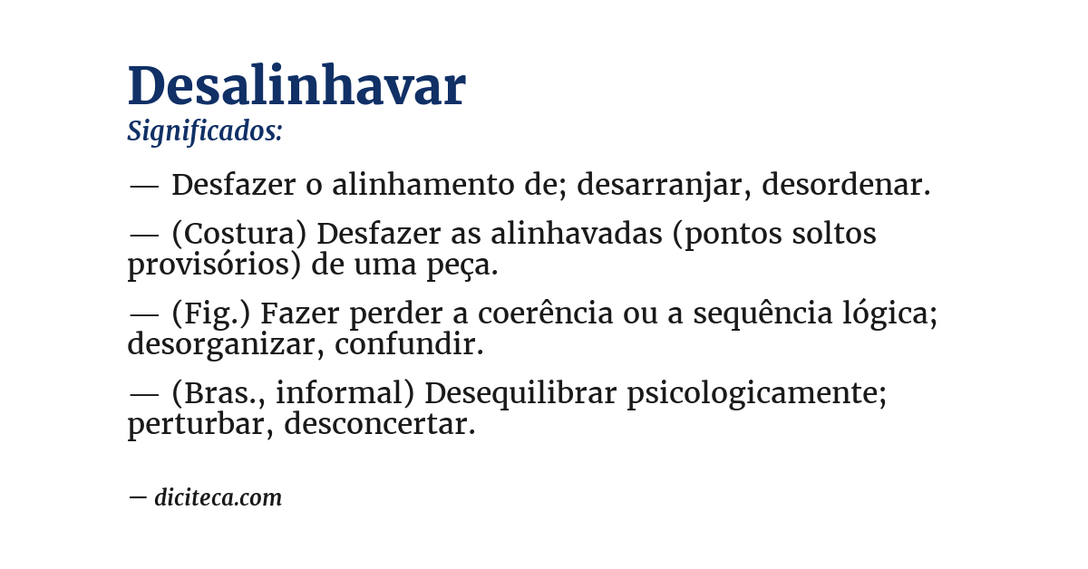 Significado de desalinhavar