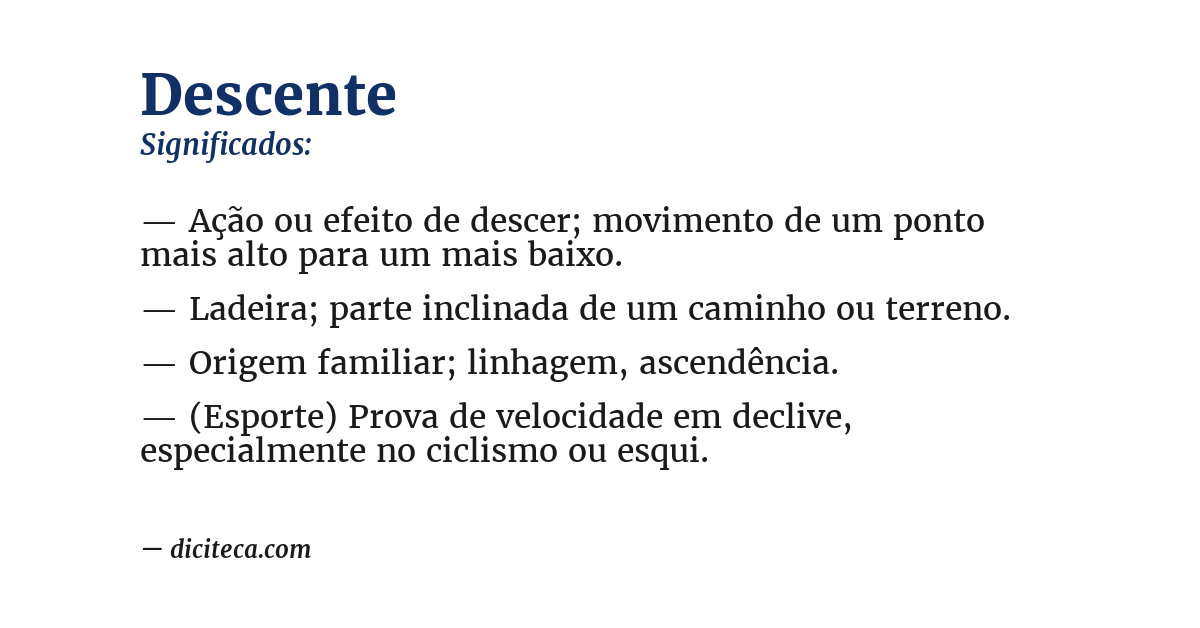 Significado de descente