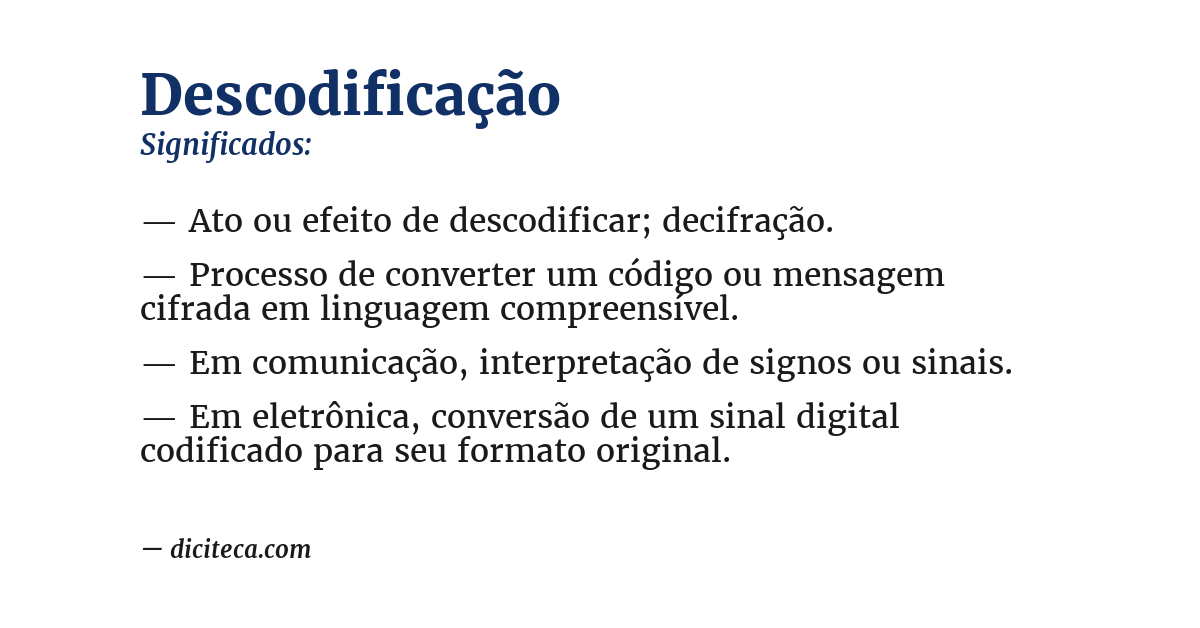 Significado de descodificação
