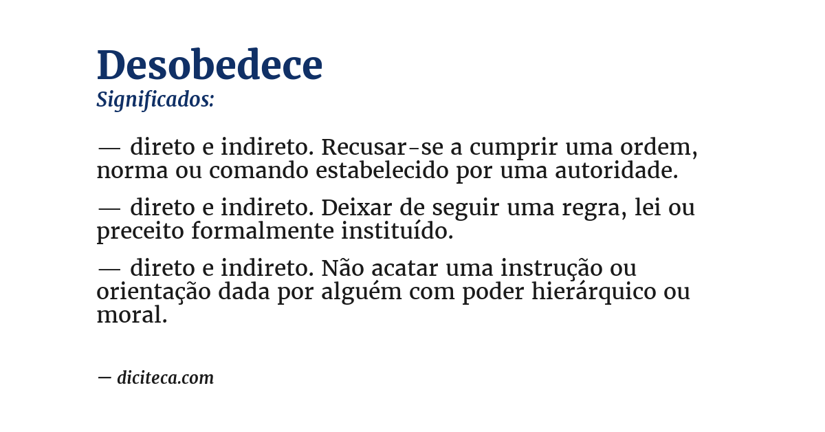 Significado de desobedece
